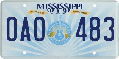 MS license plate OAO483
