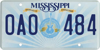 MS license plate OAO484