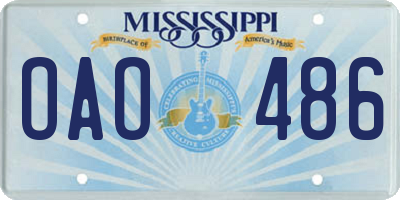 MS license plate OAO486