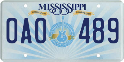 MS license plate OAO489