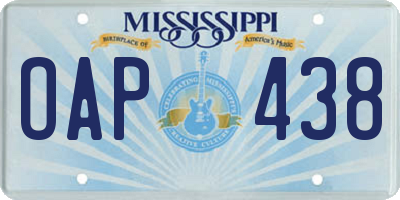 MS license plate OAP438