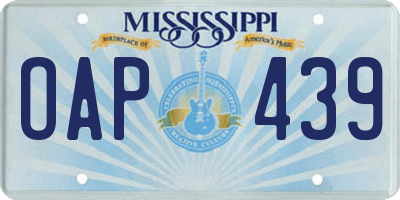 MS license plate OAP439
