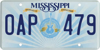 MS license plate OAP479
