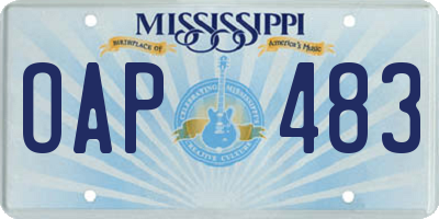 MS license plate OAP483