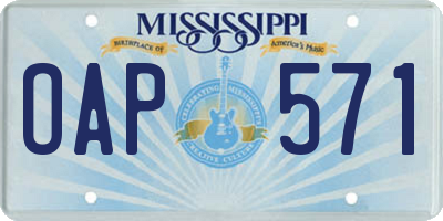 MS license plate OAP571