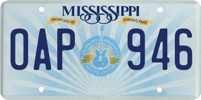 MS license plate OAP946