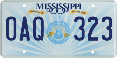 MS license plate OAQ323