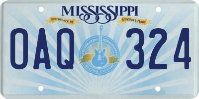 MS license plate OAQ324