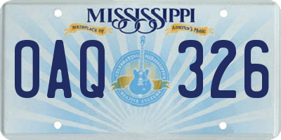 MS license plate OAQ326