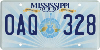 MS license plate OAQ328