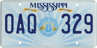 MS license plate OAQ329