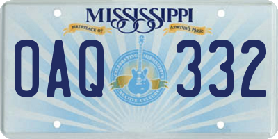 MS license plate OAQ332