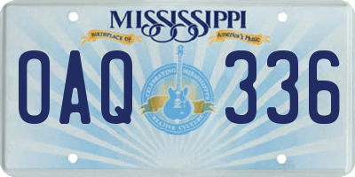 MS license plate OAQ336