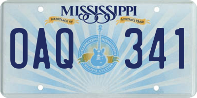MS license plate OAQ341