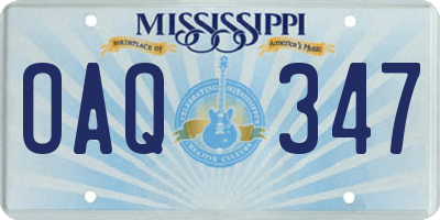 MS license plate OAQ347