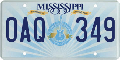 MS license plate OAQ349