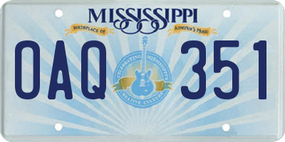 MS license plate OAQ351