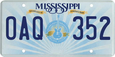 MS license plate OAQ352