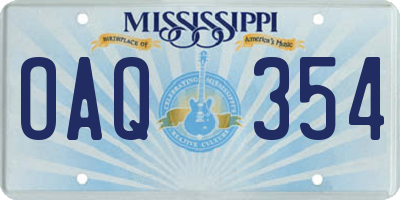 MS license plate OAQ354