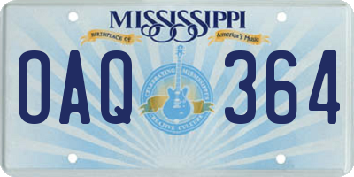 MS license plate OAQ364