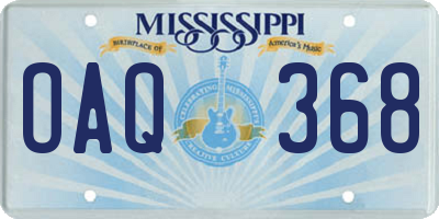 MS license plate OAQ368