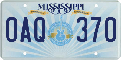 MS license plate OAQ370