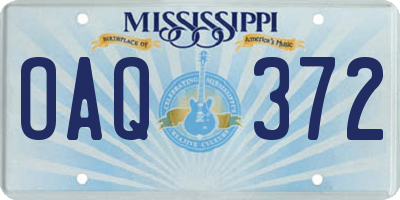 MS license plate OAQ372