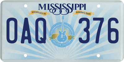 MS license plate OAQ376