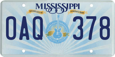 MS license plate OAQ378