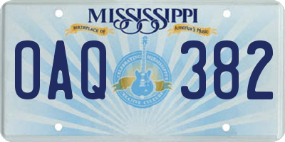 MS license plate OAQ382