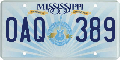 MS license plate OAQ389