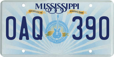 MS license plate OAQ390