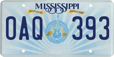 MS license plate OAQ393
