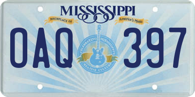 MS license plate OAQ397