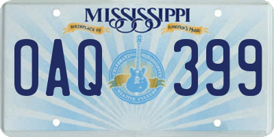 MS license plate OAQ399