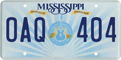 MS license plate OAQ404