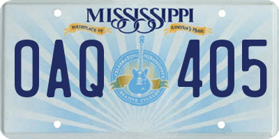 MS license plate OAQ405