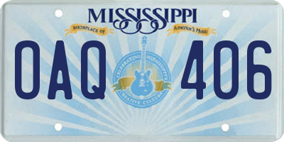 MS license plate OAQ406