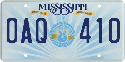 MS license plate OAQ410