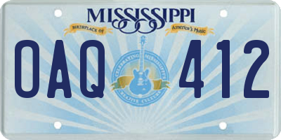 MS license plate OAQ412