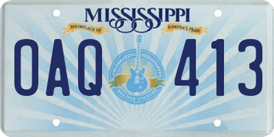 MS license plate OAQ413