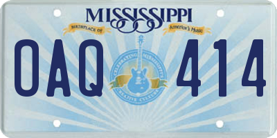MS license plate OAQ414