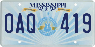 MS license plate OAQ419