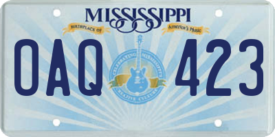MS license plate OAQ423