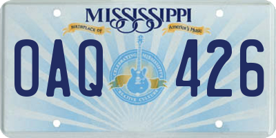 MS license plate OAQ426