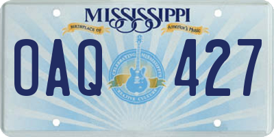 MS license plate OAQ427
