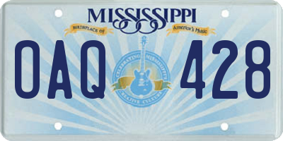 MS license plate OAQ428