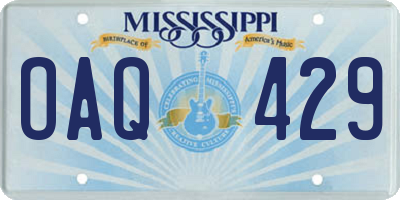 MS license plate OAQ429