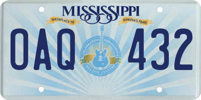 MS license plate OAQ432