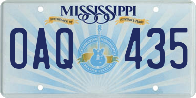 MS license plate OAQ435